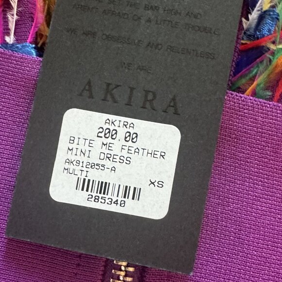 Akira Rainbow Feather Mini Dress XS – Brand New With Tags - Picture 3 of 4